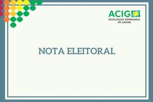 Nota Eleitoral para registro de chapas