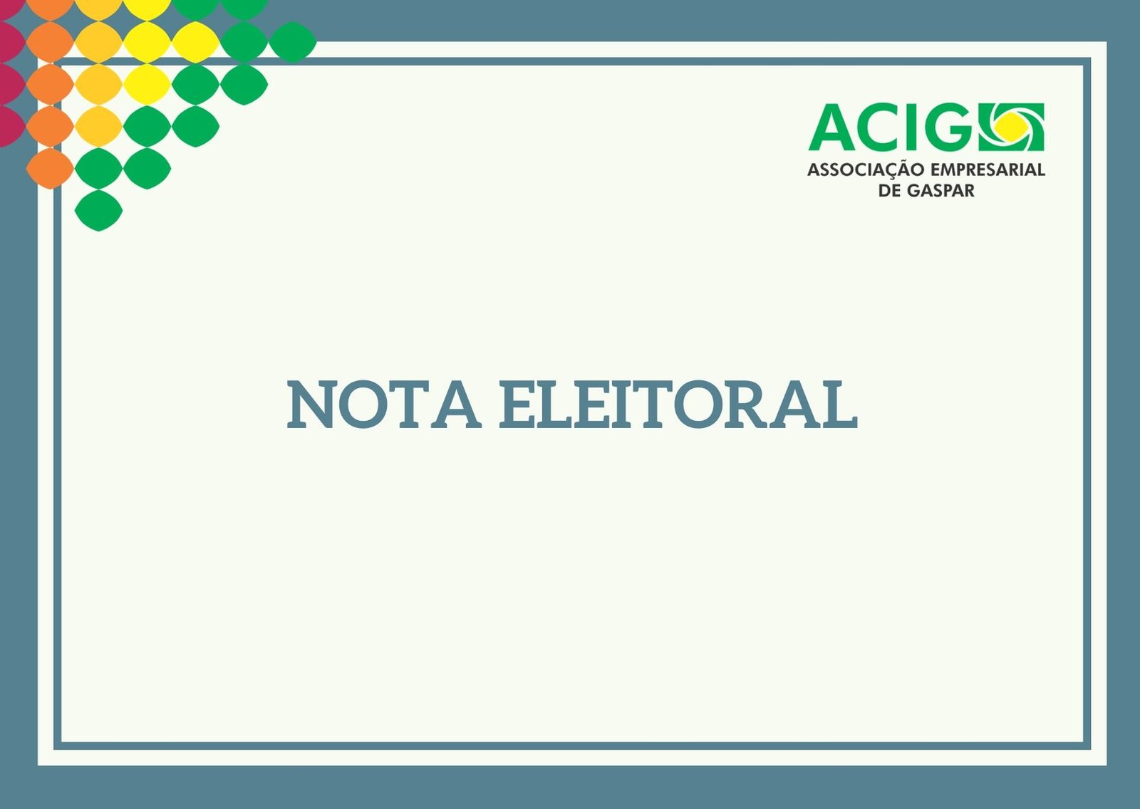 Nota Eleitoral para registro de chapas