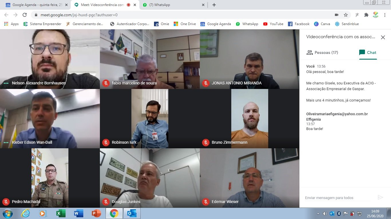 Associados da ACIG participam de encontro virtual com prefeito e PM