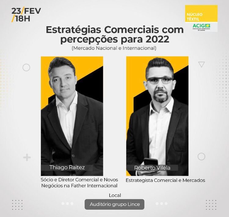 Núcleo Têxtil da Acig realiza ciclo de palestras sobre mercado e estratégias comerciais