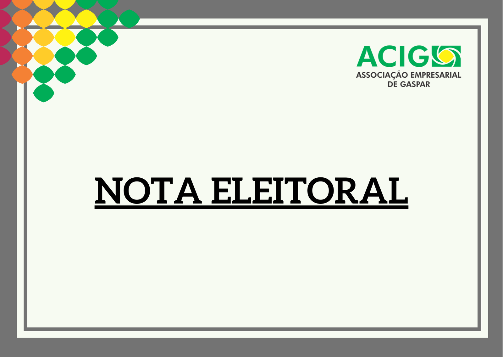Nota eleitoral para registro de chapas