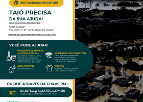 Acig promove arrecadação de donativos para atingidos pela enchente em Taió