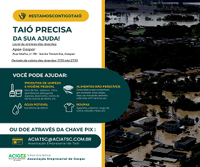 Acig promove arrecadação de donativos para atingidos pela enchente em Taió